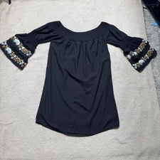 VaVa Joy Han Dress Womens Extra Small Floral Embroidered Sleeve Off Shoulder Top