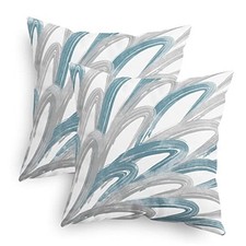 Throw Pillow Cases Pack of 2 Cozy Fleece 16" x 16" Pack of 2 Smoke Blue Grey