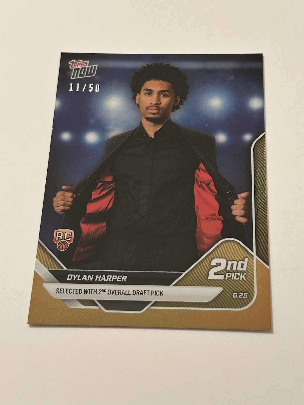 Dylan Harper 2025 Topps Now Draft Rookie Card #D2 Gold Foil /50