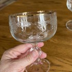5 Vtg Bohemia Czech Crystal Queen's Lace  Gold Trim Etched Champagne Glasses — photo 3