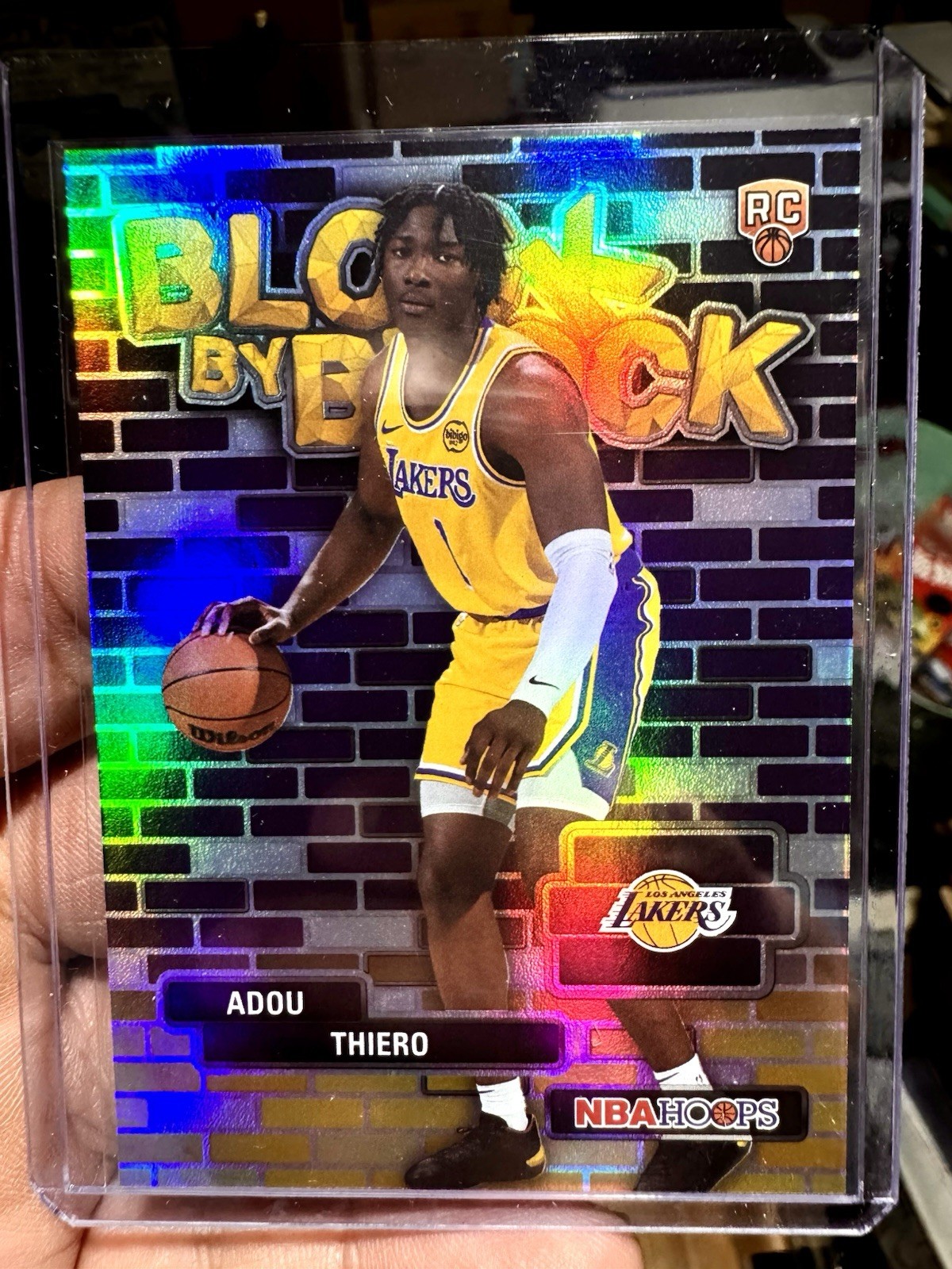 2026 NBA Hoops Adou Thiero #BYB-36 ROOKIE Block by Block SSP Case Hit. Lakers