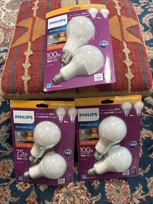 Philips A21 E26 LED Bulb Soft White 100 Watt Equivalence 6 Pack Warm Glow
