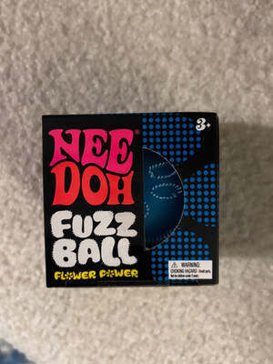 New Blue Needoh FUZZ BALL Flower Power Nee Doh Squish Stress Ball Fuzzball