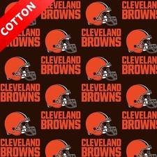Cleveland Browns NFL Cotton Fabric - 58" Wide - Sold by The Yard & Bolt