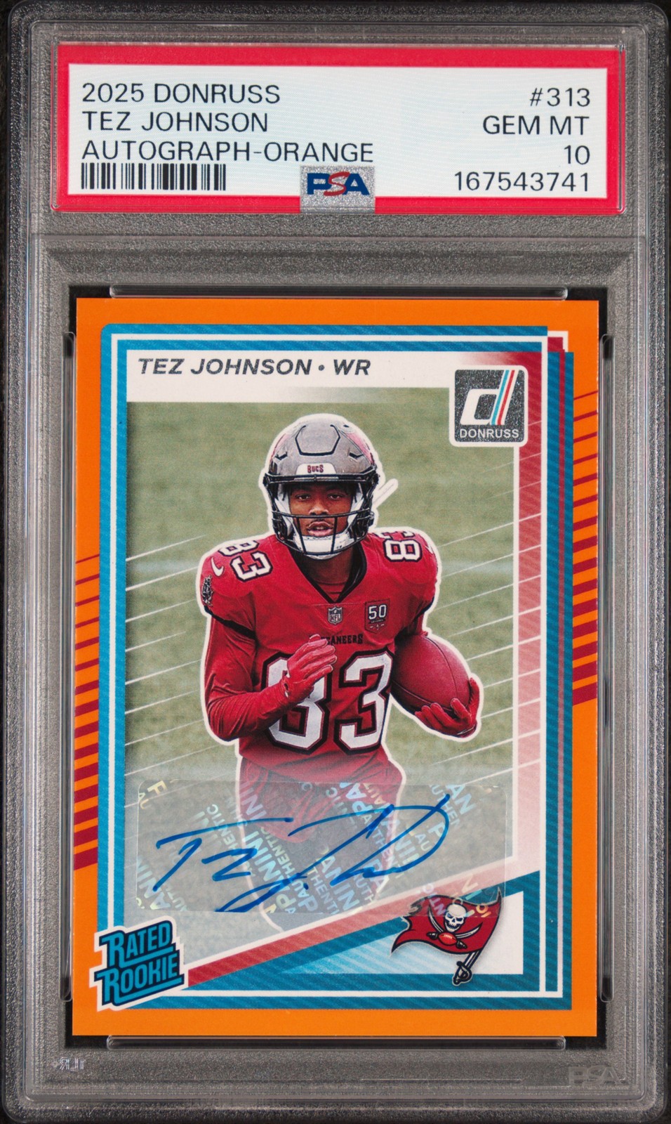 Tez Johnson Panini Donruss #313 Autograph Orange