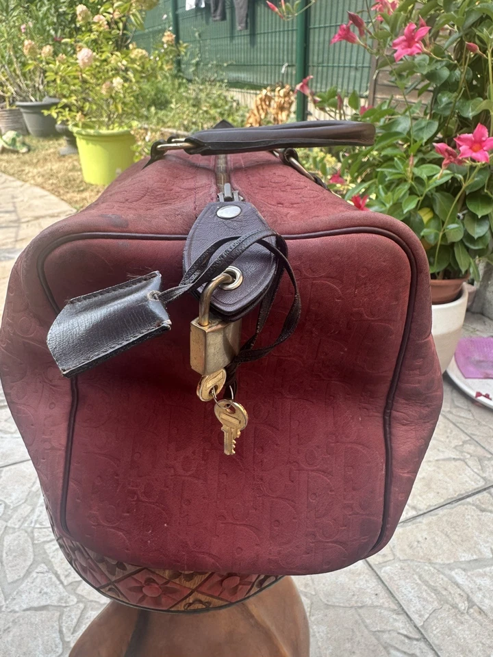Sac Dior Boston vintage oblique - couleur bordeaux - Photo 4/4
