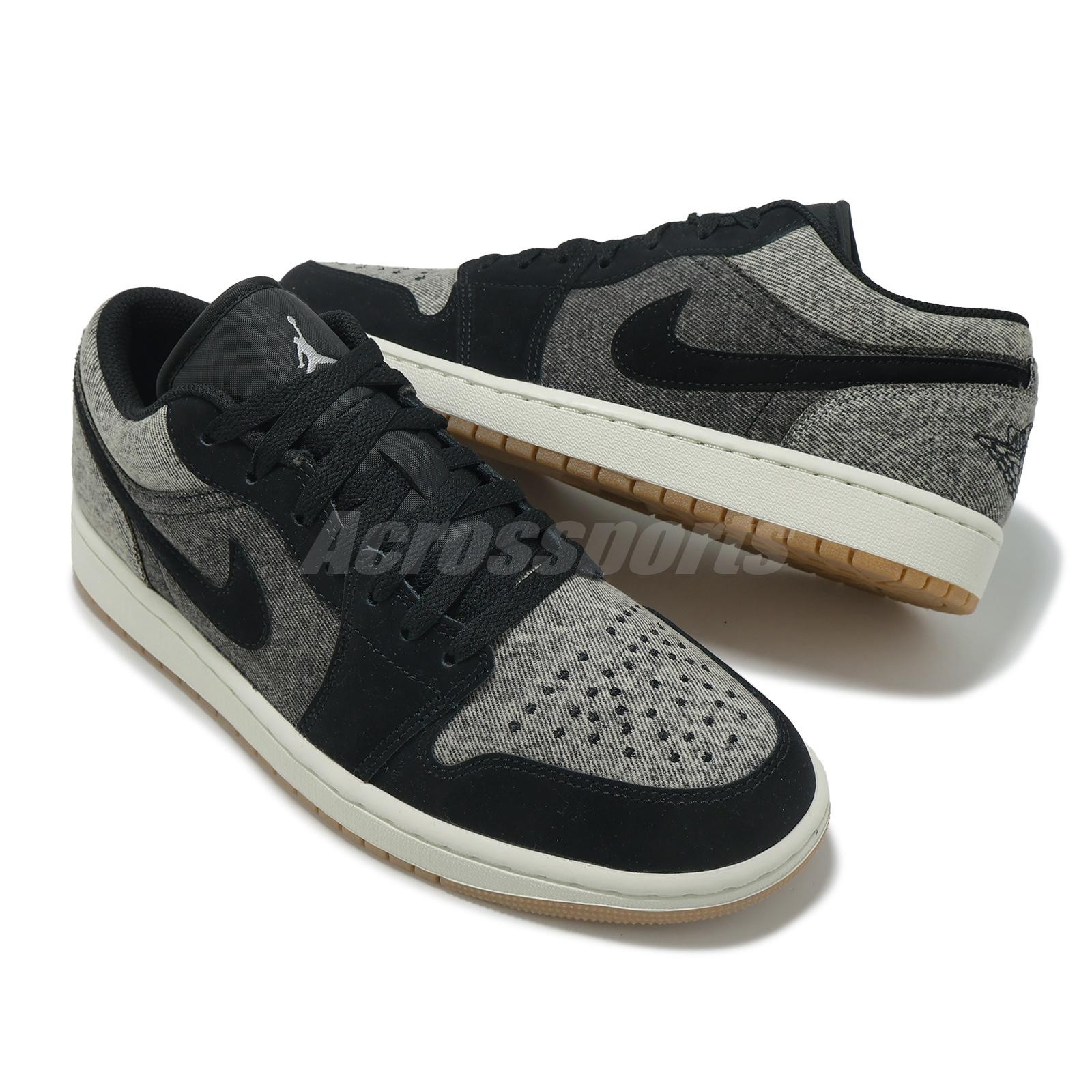 Nike Air Jordan 1 Low SE AJ1 Black Denim Men Casual Shoes Sneakers HJ4360-001 thumbnail 8