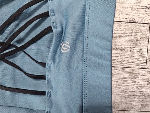 Reggiseno sportivo donna Champion grande blu acqua con spalline scoop atletico - Foto 5 di 6