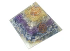 SODALITE AMETHYST FLOURITE AND CRYSTAL 75MM ORGONE PYRAMID FOR FOCUS AND STUDY