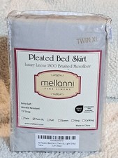 Mellanni Bed Skirt Twin XL 15" Drop Pleated Light Gray 1800 Brushed Microfiber