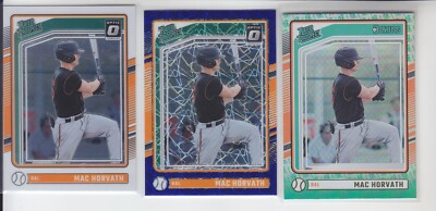 3 2024 Donruss MAC HORVATH Optic Blue Velocity, Base, Liberty Foil Orioles #117