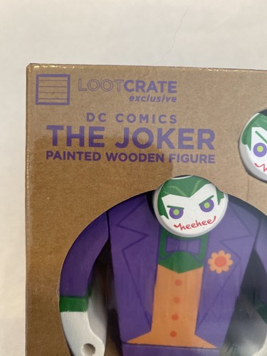 Loot Crate Exclusive DC Comics The Joker Painted Wooden Figure Sealed - Picture 2 of 6