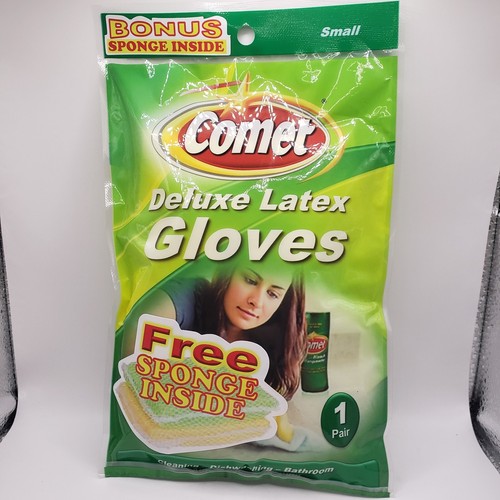 Comet Deluxe Latexhandschuhe & Reinigungsschwamm Größe Small Reinigung Geschirrspülen