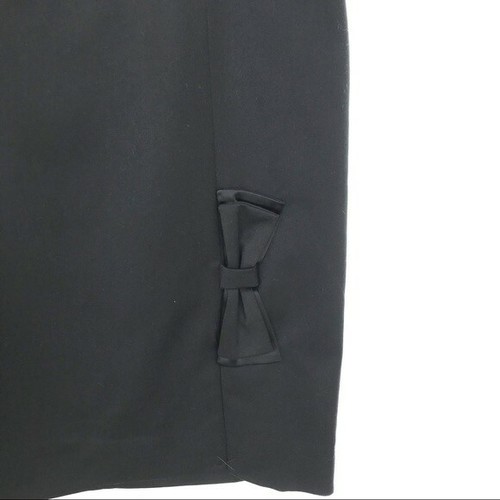 NWT White House Black Market WHBM Black wool blend Skirt with Bow Detail Size 8 - Picture 3 of 6