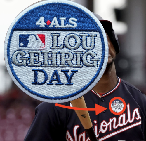 2022 Lou Gehrig Day Patch MLB Anniversary Baseball Jersey Patch Speech Iron On - Foto 1 di 1