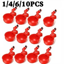 1-10 Poultry Water Drinking Cups Chicken Hen Quail Plastic Automatic Drinker Kit