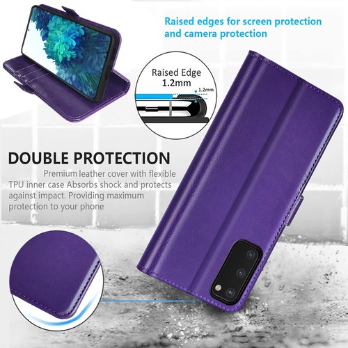 For Samsung Galaxy S20 FE 5G Leather Case Folio Cover / Privacy Screen Protector - Zdjęcie 39 z 43