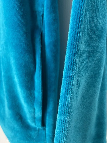 Womens Full Zip Fleece Sweater Jacket Size Small Petite SP Turquoise with Beads - Picture 4 of 7