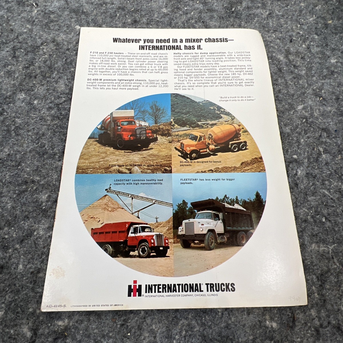 1966 International Harvester Truck Model M 623 6123 8234 Brochure