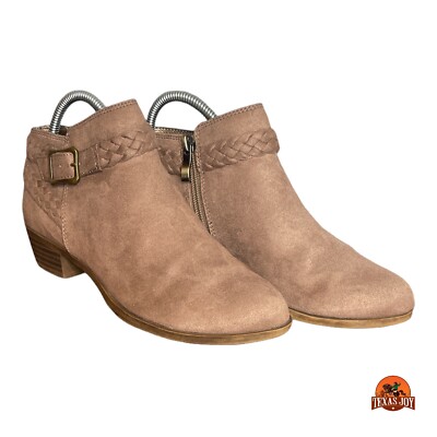 Life Stride Velocity Adriana Tan Zipper Flex Comfort Ankle Booties 6M