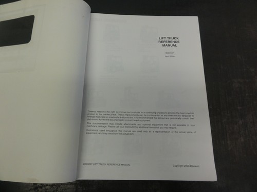 Daewoo Lift Truck Reference Manual B099097 April 2000 - Picture 2 of 7