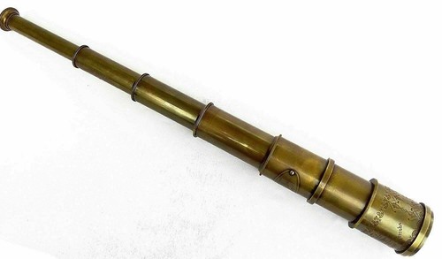 MARITIME BRASS ANTIQUE VINTAGE 20" MARINE TELESCOPE SPYGLASS WITH WOODEN BOX NEW - Picture 3 of 14