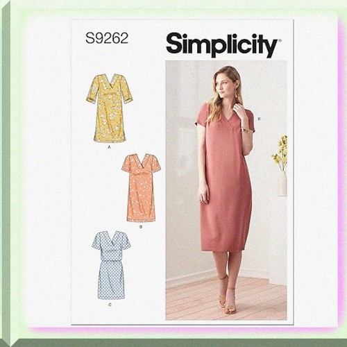 Elegant V-Neck Dress Kit: Easy Sewing Pattern for Sizes 16-24, Classic White - Picture 7 of 7