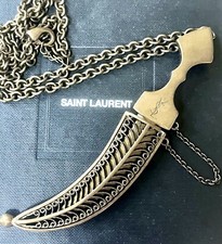 YSL Saint Laurent Daggar Necklace New in Box With Authentication Retail $680
