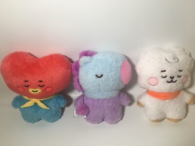 BT21  Line Friends Official Mang, Tata, RJ SLEEPING TATTON  Plush 6.5'' Lot of 3