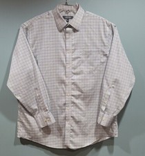 Kenneth Cole Reaction Mens XL 17-17.5 34-35 Button Down Shirt Plaid Long Sleev