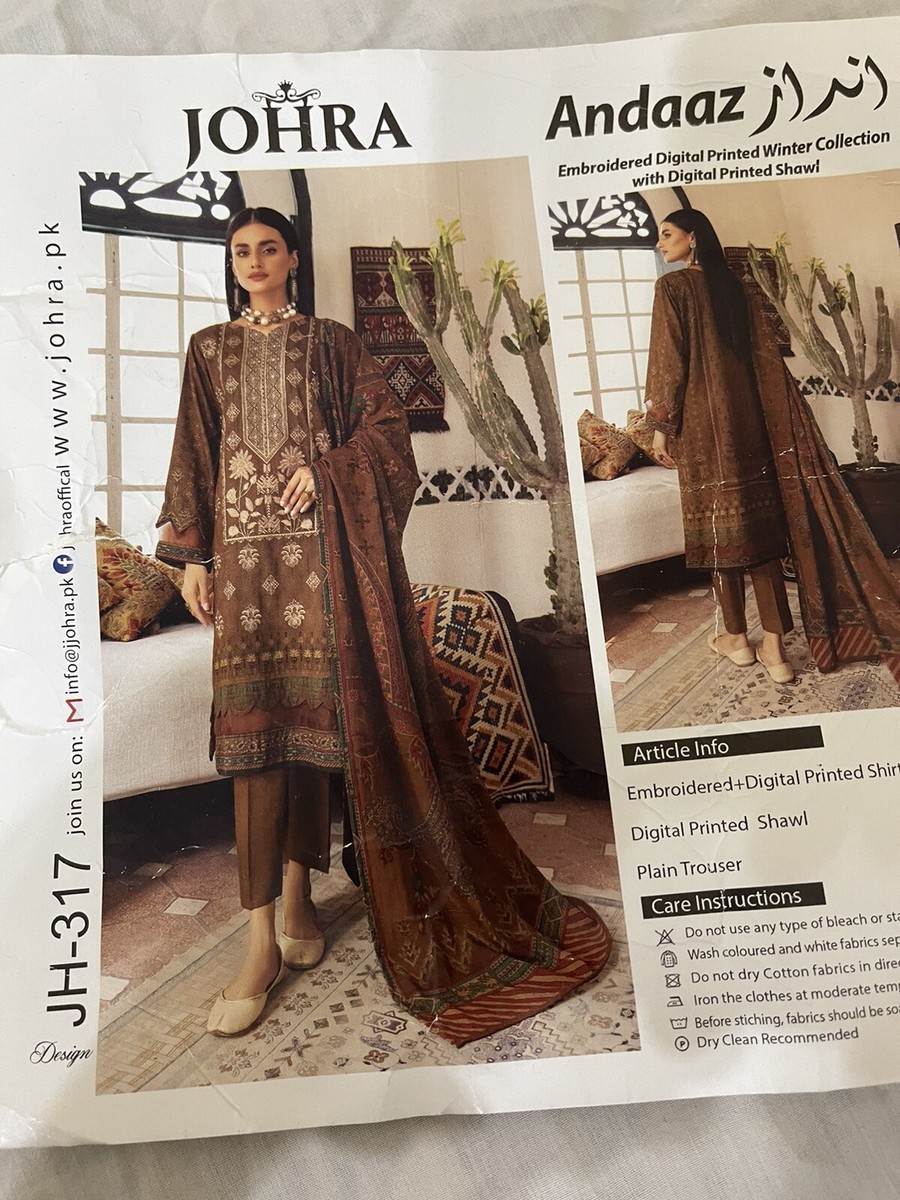 DESIGNER PAKISTANI LADIES WINTER SHALWAR KAMEEZ SUIT UNSTITCHED