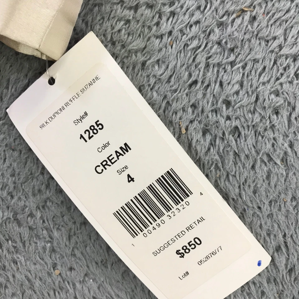 NINA MCLEMORE 夹克女式 4 真丝 Dupioni Ruffle Suzanne 开衫外套 850 美元 — 第 3/4 张图片