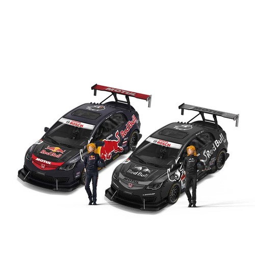 HONDA CIVIC MODIFIED REDBULL WITH FIGURE 1/64 DIECAST CAR MODEL BY TIME MICRO TM - 第 5/5 張圖片