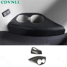For Toyota Sienna 21-24 Carbon Fiber ABS Rear Water Cup Holder Panel Cover Trim