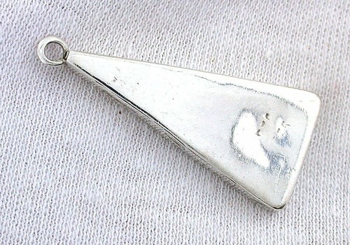 1 1/3 Inch Sterling Abalone Handmade Tapered Triangle Focal Pendant EBS3459 - Picture 2 of 3
