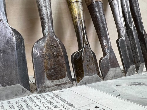 Vintage Japanese Chisel 9set Nomi /Hand Plane Saw Iron Hammer Hand Tool/d69 - Picture 12 of 24