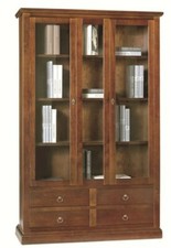 VETRINA LIBRERIA IN LEGNO COLORE NOCE SCURO 119X40XH185