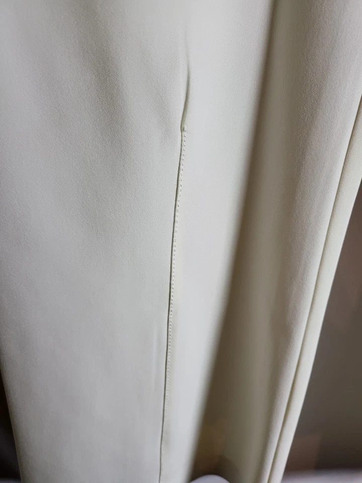 Pantalón Marina Rinaldi Ponte Mujer Crema Mediano Diseño Italiano  Foto 3 de 4