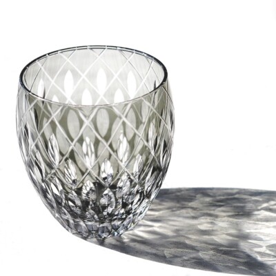 Vintage Japanese Cut Glass Cup-Handmade Edo Kiriko Style-Idea Gift for Collector
