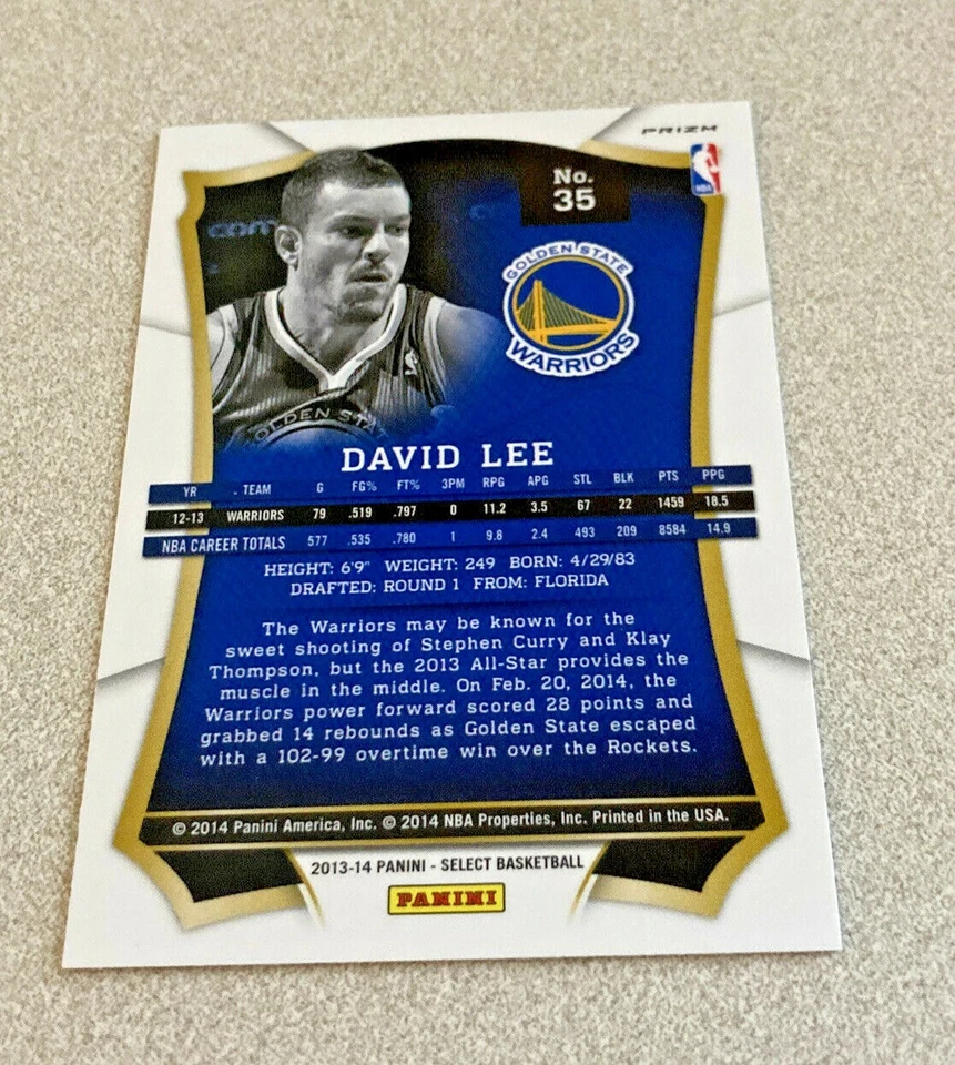 2013-14 Panini Select Silver Prizm #35 David Lee Warriors - Image 2 of 2