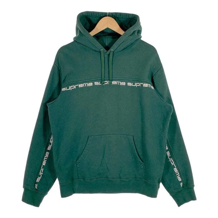 Sweat à capuche Supreme 18AW Text Stripe vert taille M occasion