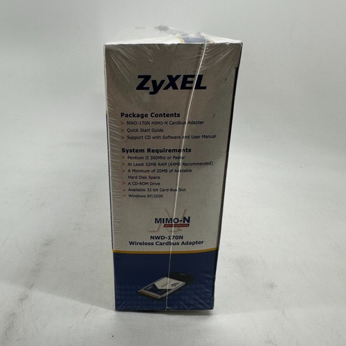 ZyXel NWD-170N Wireless EWC Draft 11n Cardbus Adapter 300 Mbps 802.11N - Picture 7 of 11