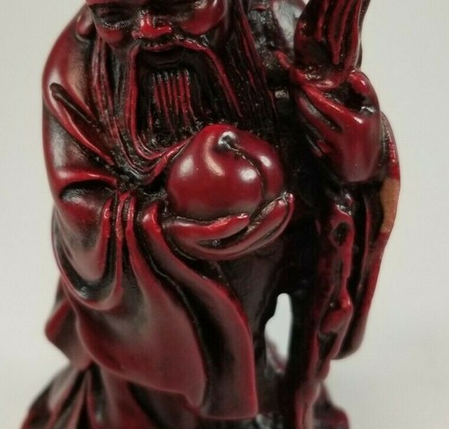 Vintage Chinese Prosperity Longevity Happiness Three Wise Men Fu Lu Shou Red A22 - Picture 7 of 7