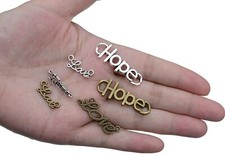 70 Word Connector Charms Antiqued Silver Bronze Assorted Lot Inspirational Mix