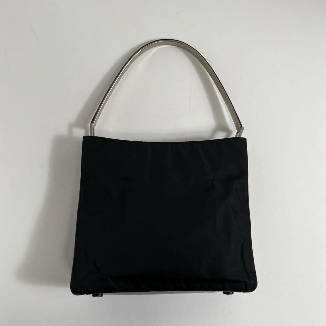 PRADA FW1998 Metal Handle Bag Black Leather Authentic Pre PRADA FW1998 Metal Handle Bag Black Leather Authentic Pre
