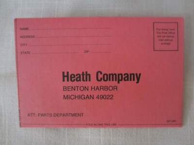 Heathkit Heath-Zenith Heath-Schlumberger Parts Bestellformular.WELTWEIT