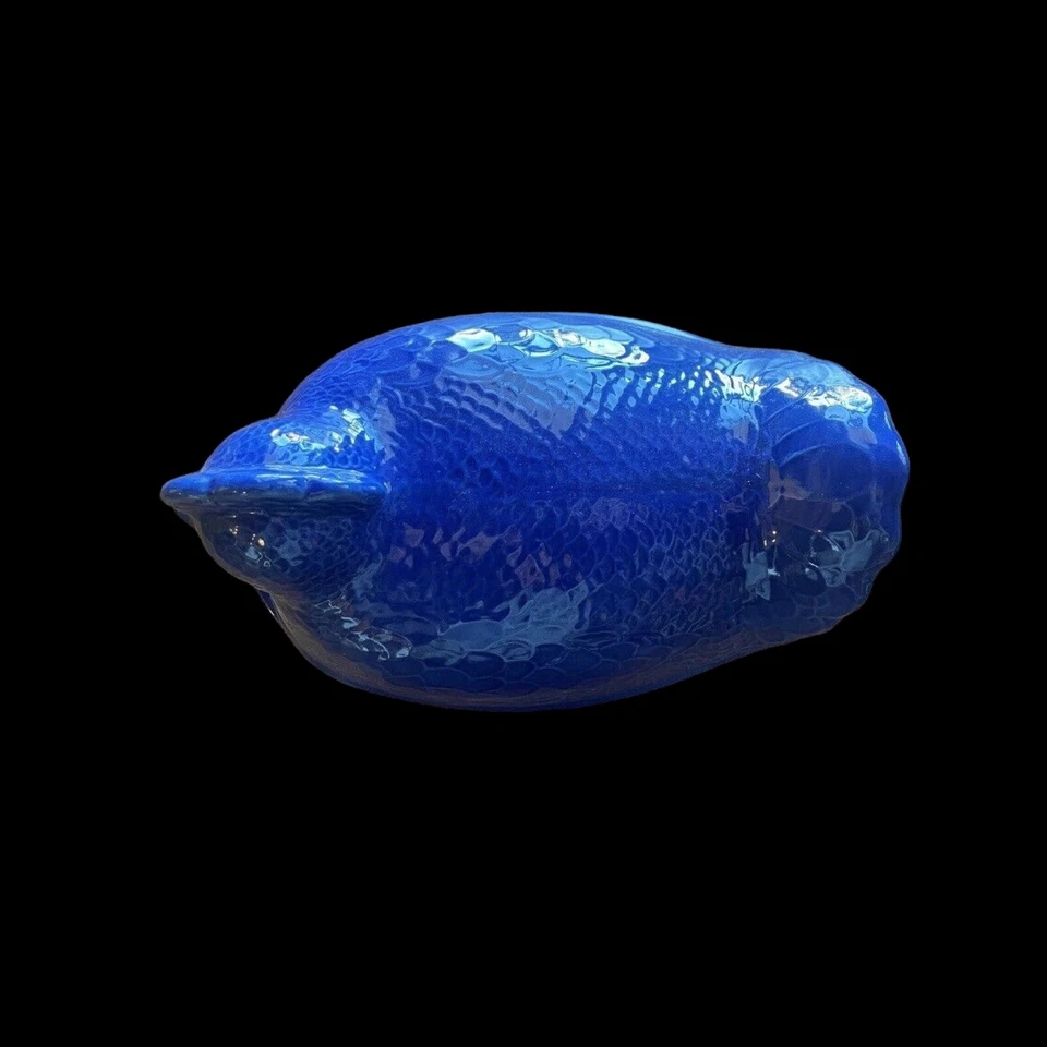 Raro juego de platos y tazones para servir tostador de pollo azul cobalto Taylor & NG 1992 Foto 4 de 4