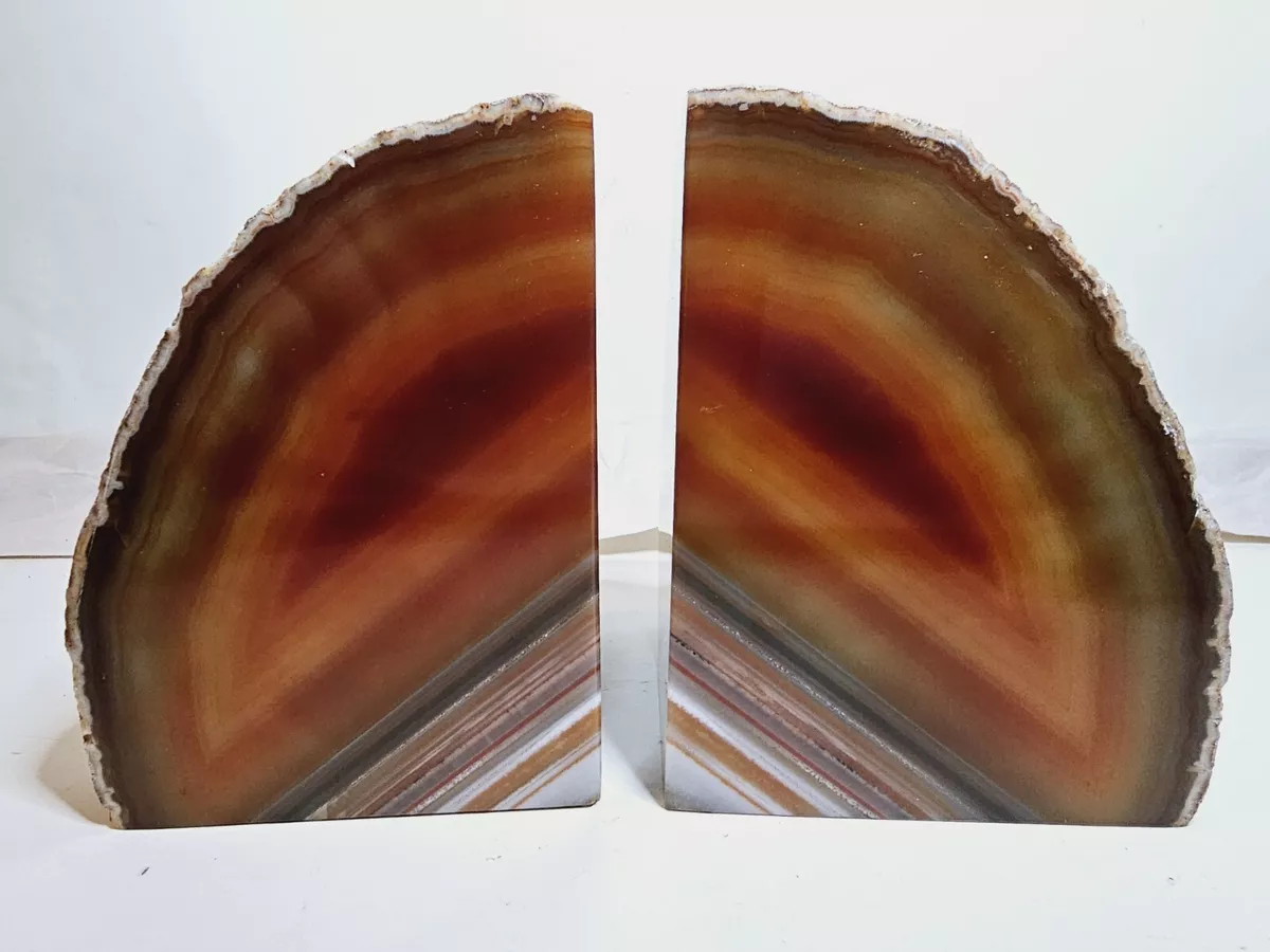 Red sale agate bookends
