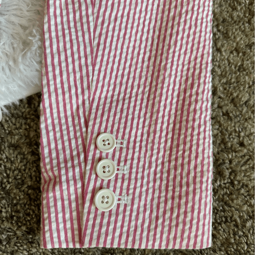 J. Crew Blazer Jacket New Pink White Striped Womens Size 6 - Picture 6 of 9