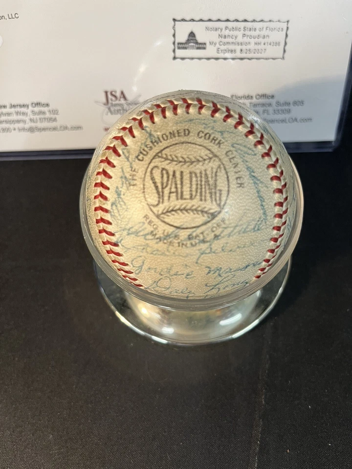 1957 CHICAGO CUBS TEAM SIGNED ONL BASEBALL 34 AUTOS ERNIE BANKS AND MORE JSA LOA - Image 2 of 4